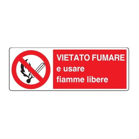 CARTELLI DI DIVIETO VIETATO FUMARE E USARE FIAMME LIBERE PROD4988
