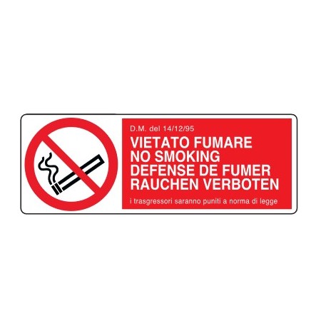 CARTELLI DI DIVIETO  VIETATO FUMARE NO SMOKING PROD5032