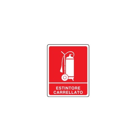 CARTELLI ANTINCENDIO CON AUSILIARIO   ESTINTORE CARRELLATO PROD5153