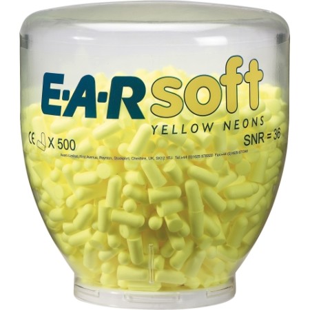 186256 YELLOW NEON Carica da 500 paia Tappi Earsoft Yellow neon per dispenser One Touch PROD6364