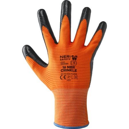 353089  16 NBR CRINKLE Guanto a filo continuo calibro 13 in poliestere / nitrile PROD6373